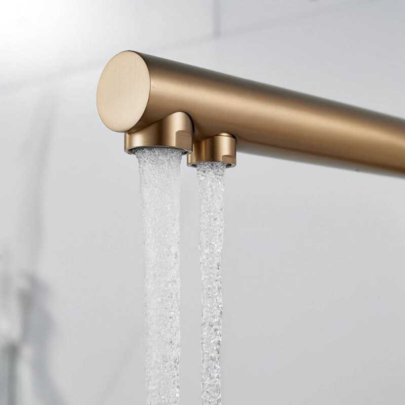 Смеситель для кухонной мойки Shevanik S468G, с подключением к фильтру, цвет золотой сатин