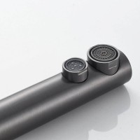 Смеситель для кухонной мойки Shevanik S468T, с подключением к фильтру, вороненая сталь, gunmetal