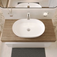 BOND S51-600 Раковина накладная прямоугольно-овальная 60*40*13,5см белая
