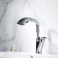 Смеситель для раковины Shevanik S5121, с выдвижным изливом, цвет хром