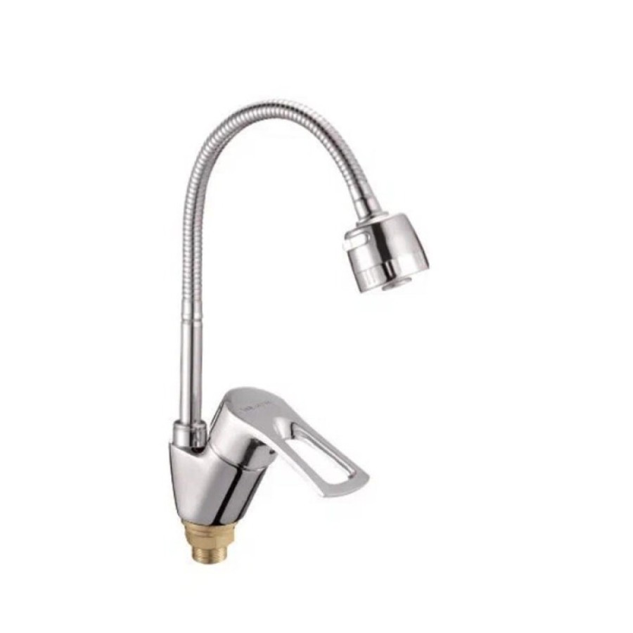 Смеситель для кухонной мойки Shevanik S5143, с гибким изливом, цвет хром