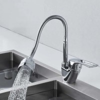 Смеситель для кухонной мойки Shevanik S5143, с гибким изливом, цвет хром