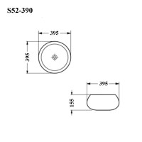 BOND S52-390 Раковина накладная круглая 40*40*15,5см белая