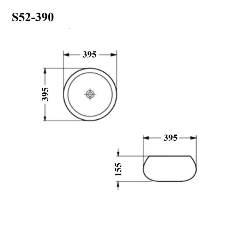 BOND S52-390 Раковина накладная круглая 40*40*15,5см белая