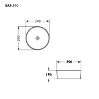 BOND S53-390 Раковина накладная круглая 39*39*15см белая