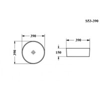 BOND S53-390 Раковина накладная круглая 39*39*15см белая
