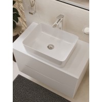 BOND S54-480 Раковина накладная прямоугольная 48*37*13см белая