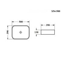 BOND S54-500 Раковина накладная прямоугольная 50*39*13см белая