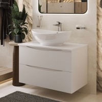 BOND S55-590 Раковина накладная овальная 59*38*19см белая