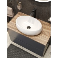 BOND S58-490 Раковина накладная овальная 49*35*14,5см белая