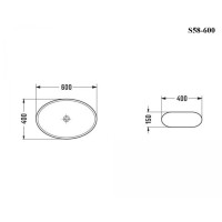 BOND S58-600 Раковина накладная овальная 60,5*40,5*15см белая