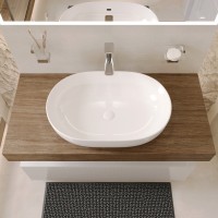 BOND S59-600 Раковина накладная овальная 60*40*15см белая