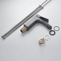 Смеситель для раковины Shevanik S6101T, вороненая сталь, gunmetal