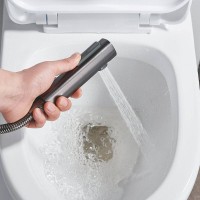 Гигиенический душ Shevanik S6105T-1, со смесителем, вороненая сталь, gunmetal