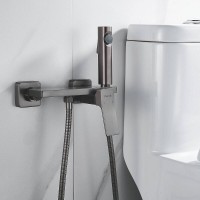 Гигиенический душ Shevanik S6105T-1, со смесителем, вороненая сталь, gunmetal