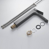 Смеситель для раковины Shevanik S6111T, вороненая сталь, gunmetal