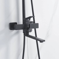 Душевая система Shevanik S6136H, цвет черный матовый