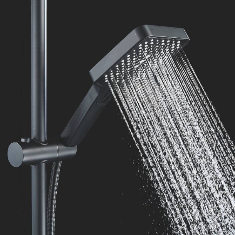 Душевая система Shevanik S6136H, цвет черный матовый