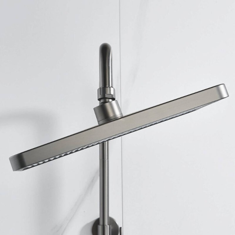 Душевая система Shevanik S6136T, вороненая сталь, gunmetal