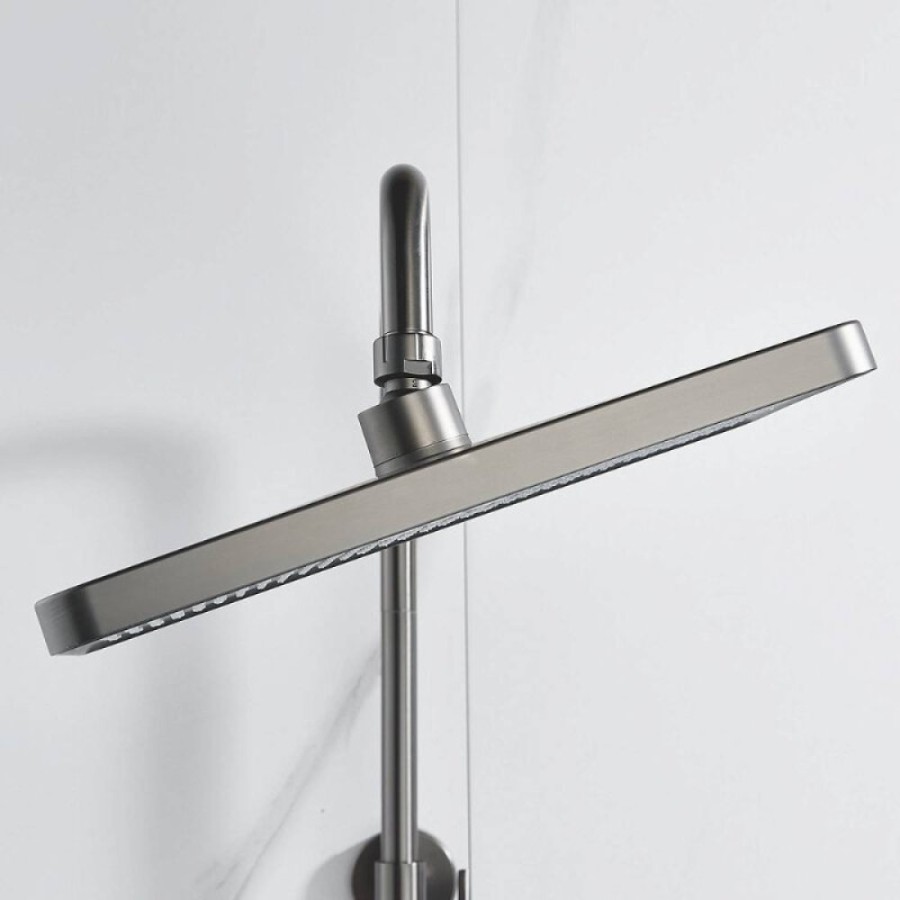 Душевая система Shevanik S6136T, вороненая сталь, gunmetal