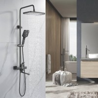 Душевая система Shevanik S6136T, вороненая сталь, gunmetal