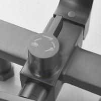 Душевая система Shevanik S6136T, вороненая сталь, gunmetal