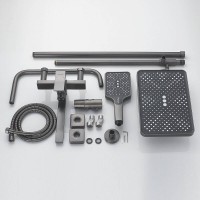 Душевая система Shevanik S6136T, вороненая сталь, gunmetal