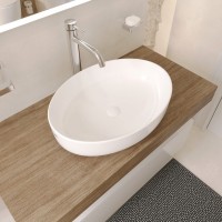 BOND S62-550 Раковина накладная овальная 55*40*14см белая