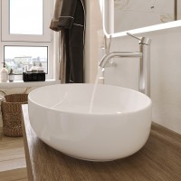 BOND S62-550 Раковина накладная овальная 55*40*14см белая