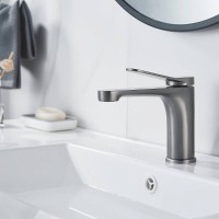 Смеситель для раковины Shevanik S6201T, вороненая сталь, gunmetal