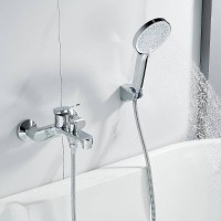 Смеситель для ванны и душа Shevanik S6202, с душевым гарнитуром, цвет хром