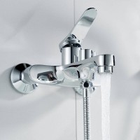 Смеситель для ванны и душа Shevanik S6202, с душевым гарнитуром, цвет хром