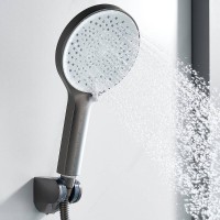 Смеситель для ванны и душа Shevanik S6202T, с душевым гарнитуром, вороненая сталь, gunmetal
