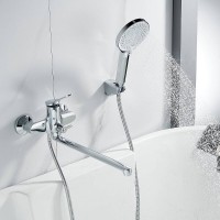 Смеситель для ванны и душа Shevanik S6222, с душевым гарнитуром, цвет хром
