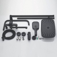 Душевая система Shevanik S6236H, цвет черный матовый