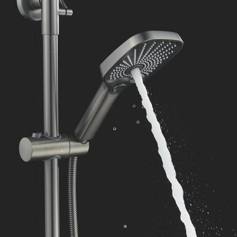 Душевая система Shevanik S6236T, вороненая сталь, gunmetal