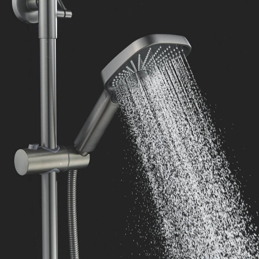 Душевая система Shevanik S6236T, вороненая сталь, gunmetal