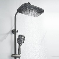 Душевая система Shevanik S6236T, вороненая сталь, gunmetal