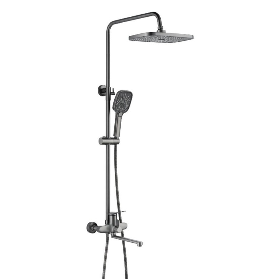 Душевая система Shevanik S6236T, вороненая сталь, gunmetal