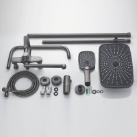 Душевая система Shevanik S6236T, вороненая сталь, gunmetal