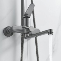 Душевая система Shevanik S6236T, вороненая сталь, gunmetal