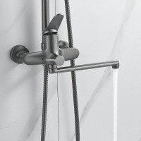 Душевая система Shevanik S6236T, вороненая сталь, gunmetal