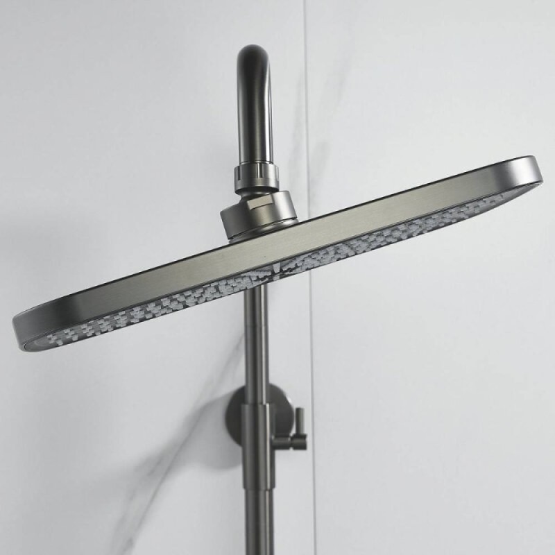 Душевая система Shevanik S6236T, вороненая сталь, gunmetal