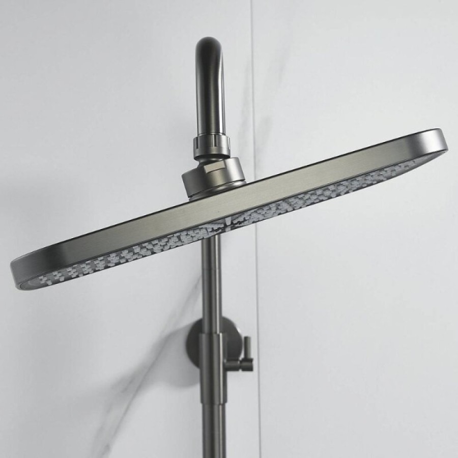 Душевая система Shevanik S6236T, вороненая сталь, gunmetal