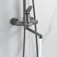 Душевая система Shevanik S6236T, вороненая сталь, gunmetal