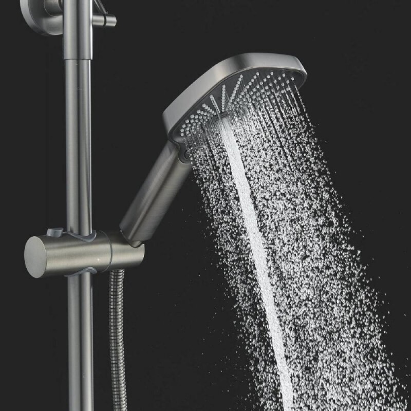 Душевая система Shevanik S6236T, вороненая сталь, gunmetal