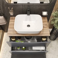 BOND S63-500 Раковина накладная прямоугольная 50*38*16см белая