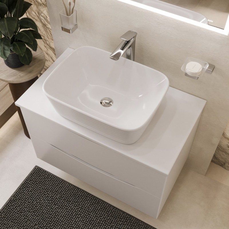 BOND S63-500 Раковина накладная прямоугольная 50*38*16см белая
