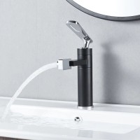 Смеситель для раковины Shevanik S6601H, цвет хром/черный матовый