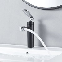 Смеситель для раковины Shevanik S6601H, цвет хром/черный матовый